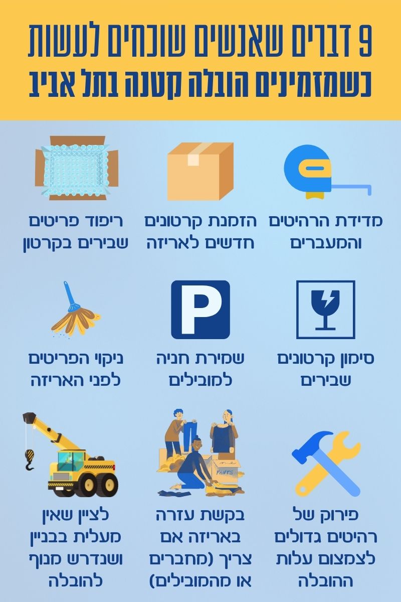 מה עושים לפני הובלה קטנה בתל אביב